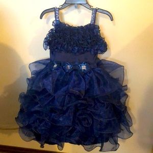 Blue Girls Dress With Hoop Skirt
